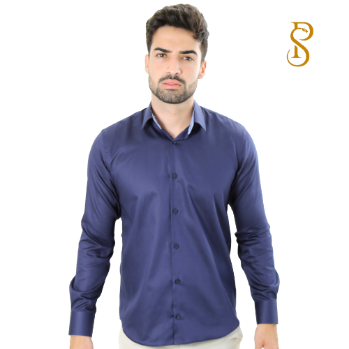 Camisa Manga Longa Slim Fit Básica Lisa