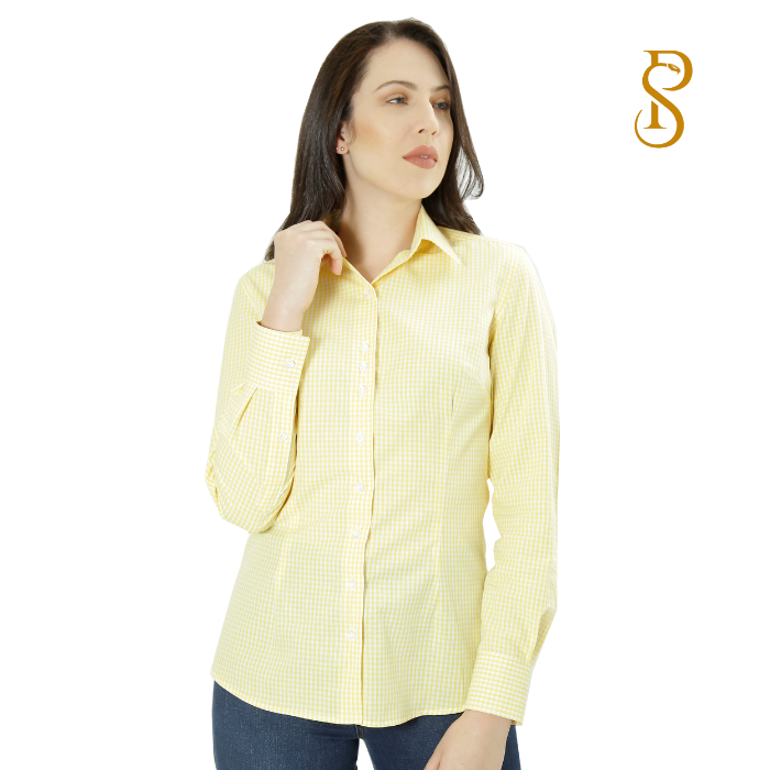 Camisa Manga Longa Linho Donna Xadrez
