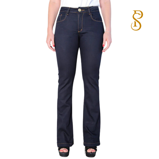 Calça Jeans Semi-Flare Feminina Marinho
