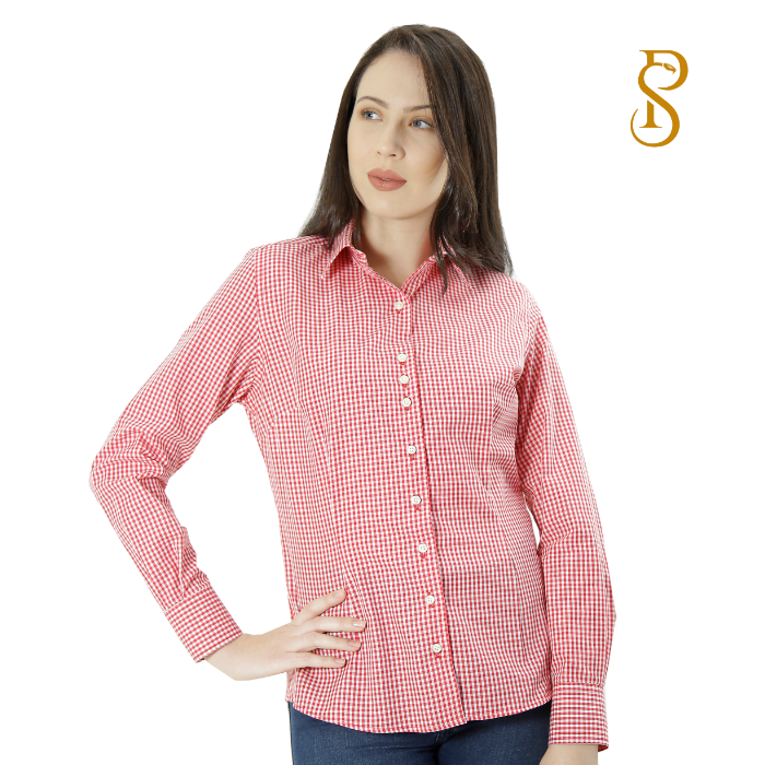 Camisa Manga Longa Linho Donna Xadrez