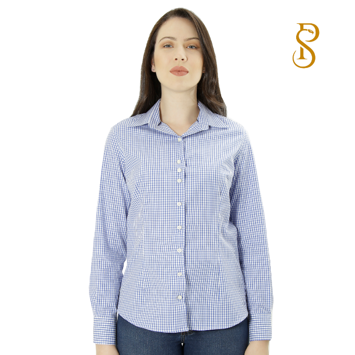 Camisa Manga Longa Linho Donna Xadrez