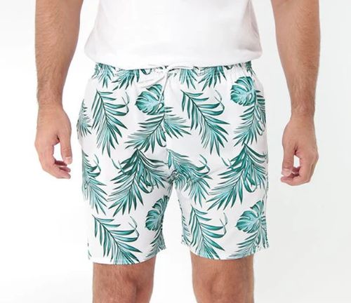 Short Praia Estampado Com Elastano