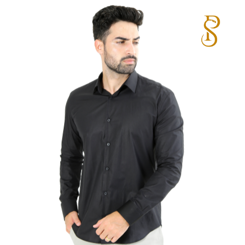 Camisa Manga Longa Slim Fit Básica Lisa