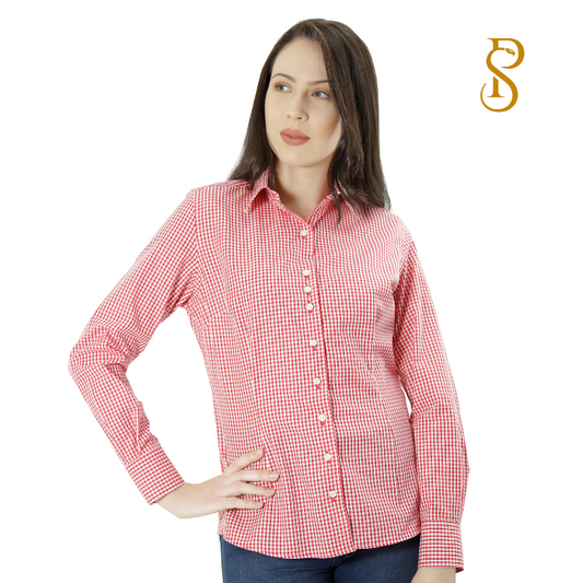 Camisa Manga Longa Linho Donna Xadrez
